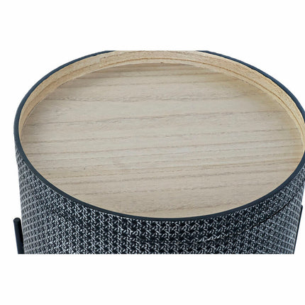Beistelltisch DKD Home Decor Silberfarben Schwarz Metall MDF (45 x 45 x 39 cm)