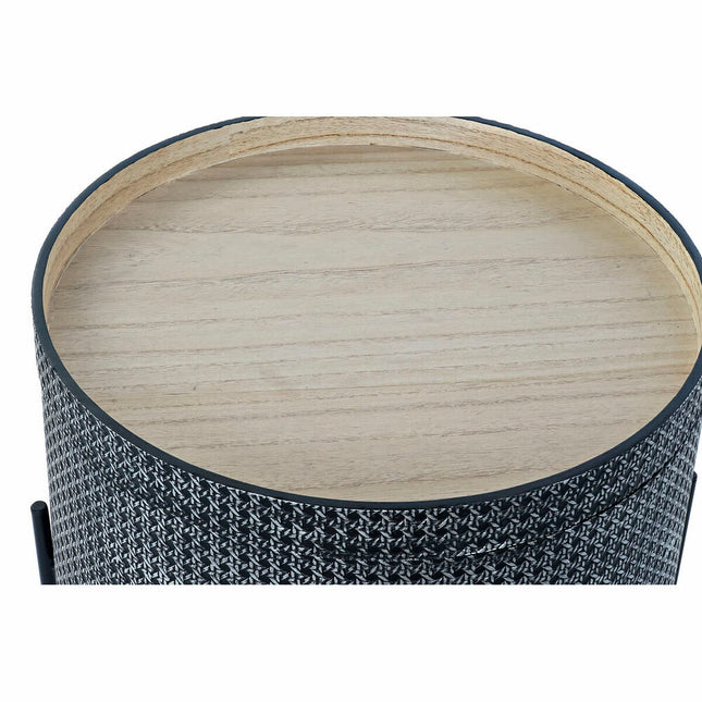 Beistelltisch DKD Home Decor Silberfarben Schwarz Metall MDF (45 x 45 x 39 cm)