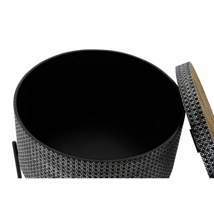 Beistelltisch DKD Home Decor Silberfarben Schwarz Metall MDF (45 x 45 x 39 cm)