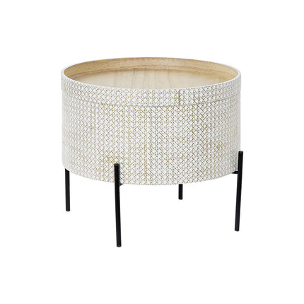 Beistelltisch DKD Home Decor Gold Metall Braun Weiß Holz MDF (45 x 45 x 39 cm)