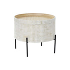 Beistelltisch DKD Home Decor Gold Metall Braun Weiß Holz MDF (45 x 45 x 39 cm)