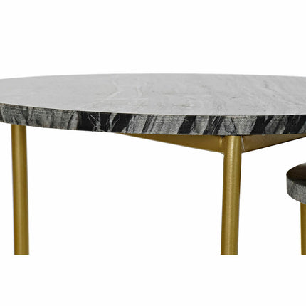 2nd-Set Tischchen DKD Home Decor Schwarz Gold Metall Marmor (40 x 40 x 45 cm)
