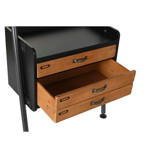 Regal DKD Home Decor Tanne natürlich Schwarz Metall 1 Regale (67 x 40 x 155 cm)