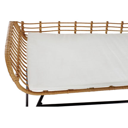 Gartenbank DKD Home Decor Braun Metall Polyester Synthetischer Rattan (124 x 74 x 84 cm)