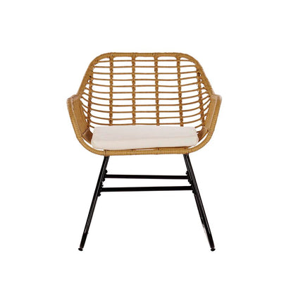 Gartenbank DKD Home Decor Braun Metall Polyester Synthetischer Rattan (124 x 74 x 84 cm)