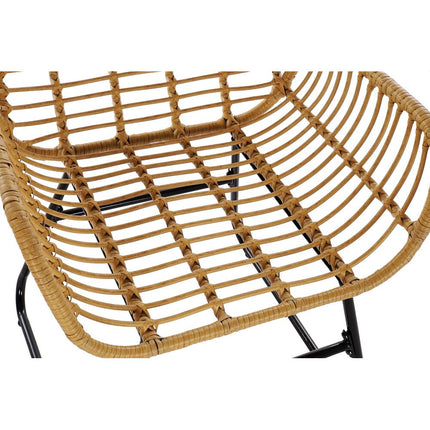 Gartenbank DKD Home Decor Braun Metall Polyester Synthetischer Rattan (124 x 74 x 84 cm)
