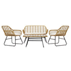 Gartenbank DKD Home Decor Braun Metall Polyester Synthetischer Rattan (124 x 74 x 84 cm)