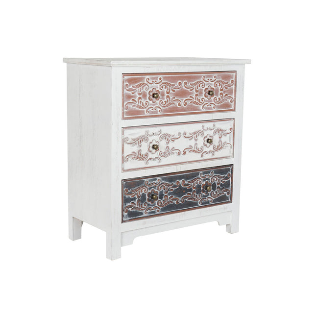 Kommode DKD Home Decor Braun MDF Weiß Dunkelgrau Araber (80 x 40 x 86 cm)