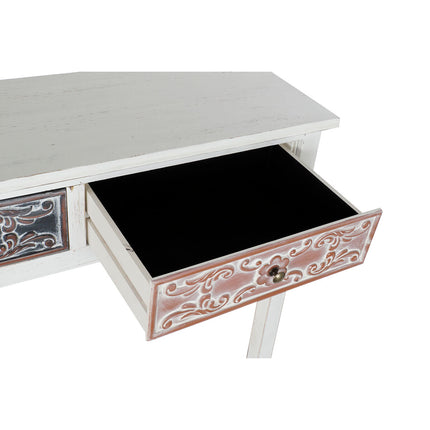 Konsole DKD Home Decor natürlich Braun MDF Weiß Araber (107 x 36 x 81 cm)