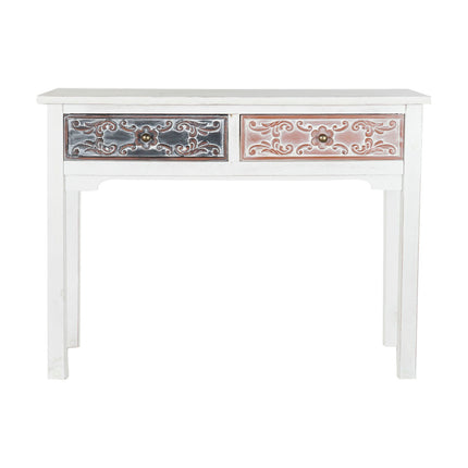 Konsole DKD Home Decor natürlich Braun MDF Weiß Araber (107 x 36 x 81 cm)