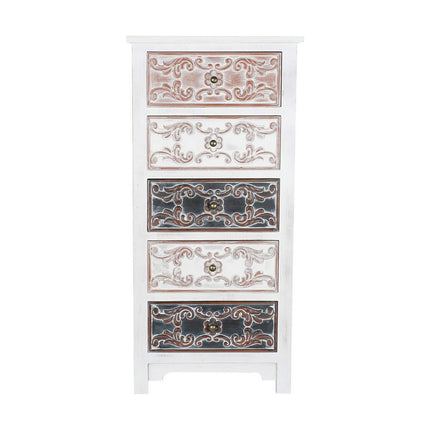 Schubladenschrank DKD Home Decor Braun MDF Weiß Dunkelbraun Araber (60 x 40 x 131 cm)