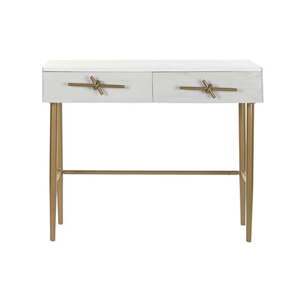 Konsole DKD Home Decor 90 x 45 x 74 cm Gold Weiß Eisen Mango-Holz