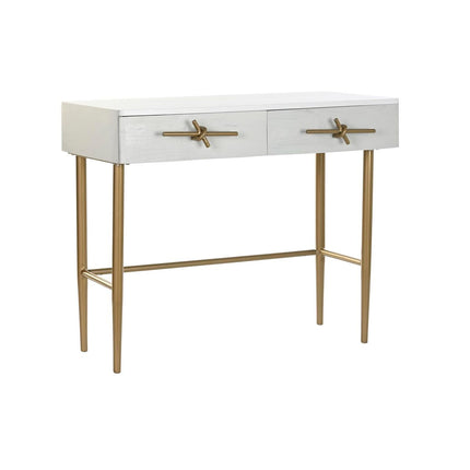 Konsole DKD Home Decor 90 x 45 x 74 cm Gold Weiß Eisen Mango-Holz