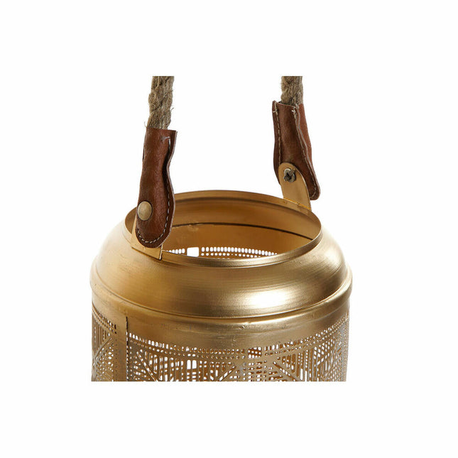 Kerzenschalensatz DKD Home Decor (3 pcs) Gold Metall Schnur (23 x 23 x 42 cm)
