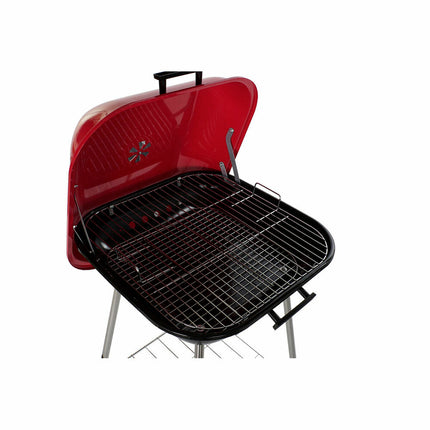 Kohlegrill mit Deckel und Rädern DKD Home Decor Rot 60 x 57 x 80 cm Stahl (60 x 57 x 80 cm)