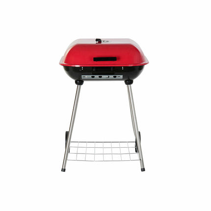 Kohlegrill mit Deckel und Rädern DKD Home Decor Rot 60 x 57 x 80 cm Stahl (60 x 57 x 80 cm)