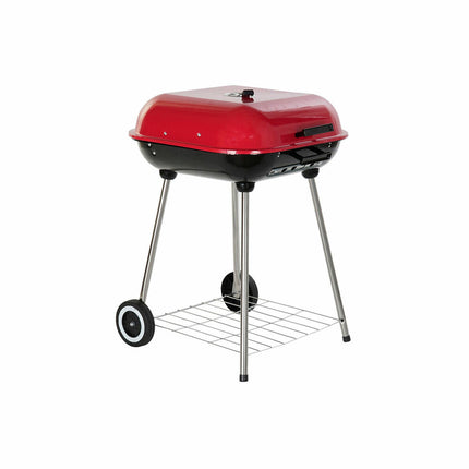 Kohlegrill mit Deckel und Rädern DKD Home Decor Rot 60 x 57 x 80 cm Stahl (60 x 57 x 80 cm)
