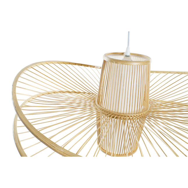Deckenlampe DKD Home Decor Weiß Braun Bambus 50 W 70 x 70 x 32 cm