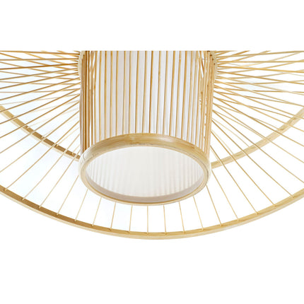 Deckenlampe DKD Home Decor Weiß Braun Bambus 50 W 70 x 70 x 32 cm