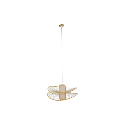 Deckenlampe DKD Home Decor Weiß Braun Bambus 50 W 70 x 70 x 32 cm