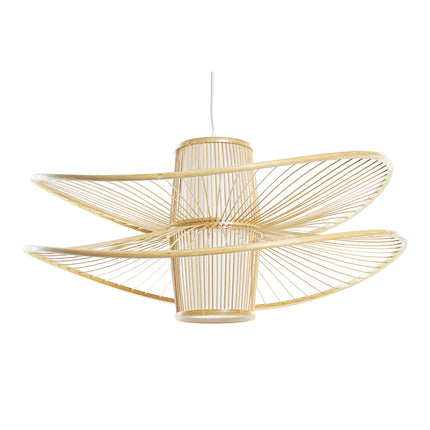 Deckenlampe DKD Home Decor Weiß Braun Bambus 50 W 70 x 70 x 32 cm
