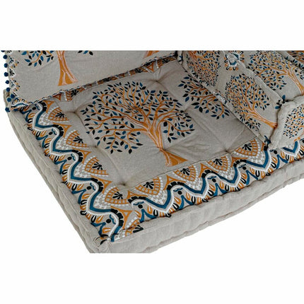 Sessel DKD Home Decor Beige Blau Baumwolle Gelb (145 x 76 x 1 cm)