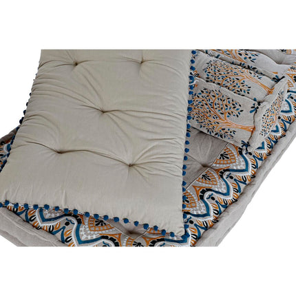 Sessel DKD Home Decor Beige Blau Baumwolle Gelb (145 x 76 x 1 cm)