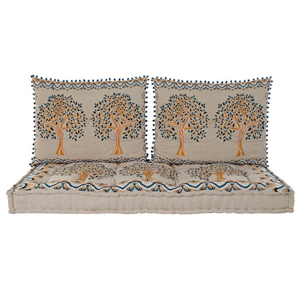 Sessel DKD Home Decor Beige Blau Baumwolle Gelb (145 x 76 x 1 cm)