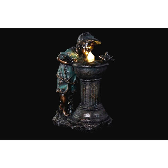 Gartenbrunnen DKD Home Decor Bronze Harz Kind (40 cm)