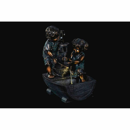 Gartenbrunnen DKD Home Decor Bronze Harz Kinder (44 cm)