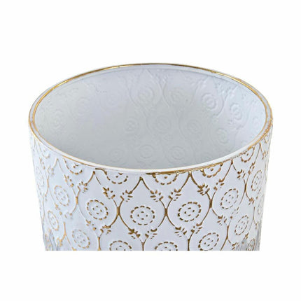 Blumentopfset DKD Home Decor Grau Gold Metall Weiß zweifarbig Eisen Araber (35 x 35 x 53 cm)