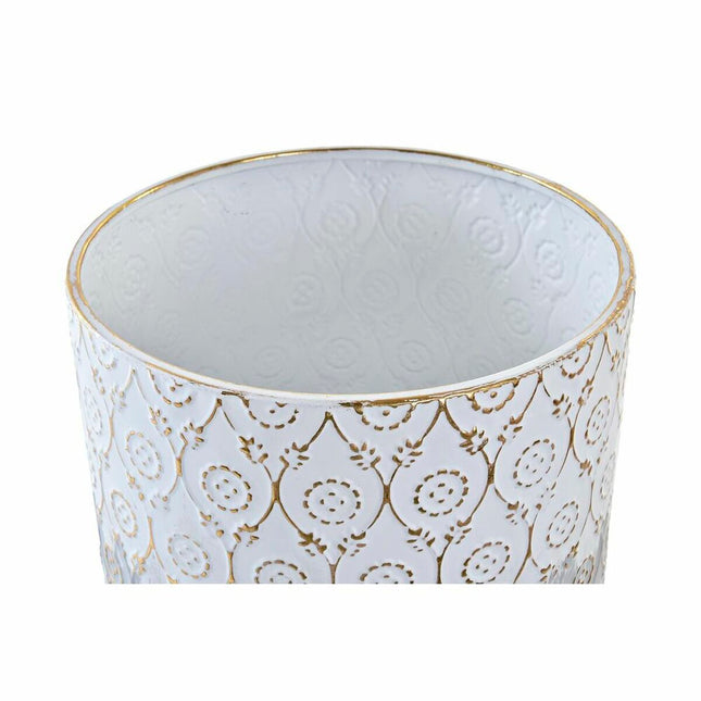 Blumentopfset DKD Home Decor Grau Gold Metall Weiß zweifarbig Eisen Araber (35 x 35 x 53 cm)