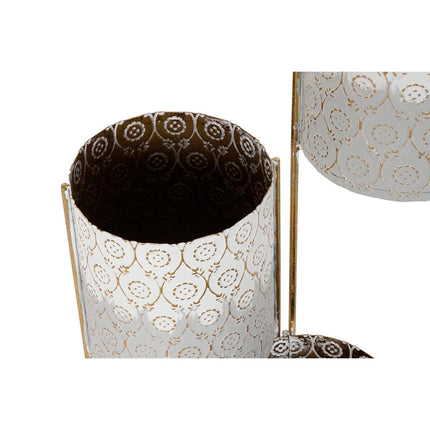 Blumentopf DKD Home Decor Grau Gold Metall Weiß zweifarbig Eisen Urban Decapé (45 x 33 x 92,8 cm)