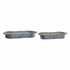 Schale DKD Home Decor Grau Braun Eisen Faser (51 x 26 x 7 cm)
