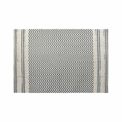 Teppich DKD Home Decor Schwarz Zick-Zack Weiß (120 x 180 x 0,7 cm)