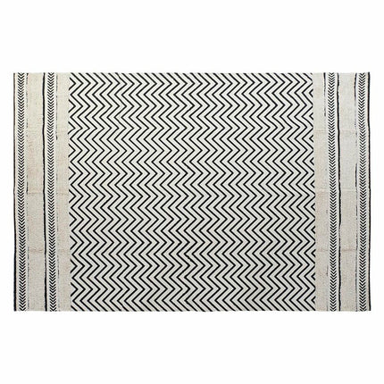 Teppich DKD Home Decor Schwarz Zick-Zack Weiß (160 x 226 x 0,7 cm)