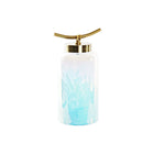 Vase DKD Home Decor Kristall Blau Gold Metall Mediterraner (19 x 15 x 33 cm)