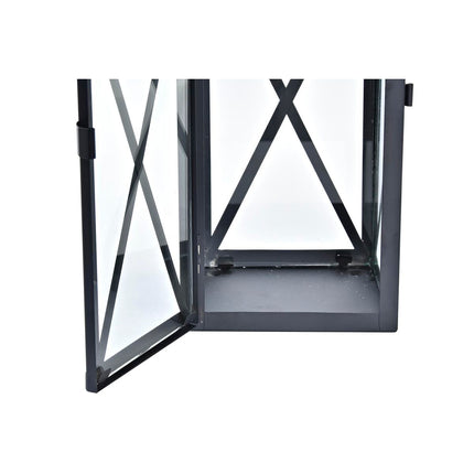 Laterne DKD Home Decor Kristall Schwarz Gold Metall (19 x 19 x 58 cm)