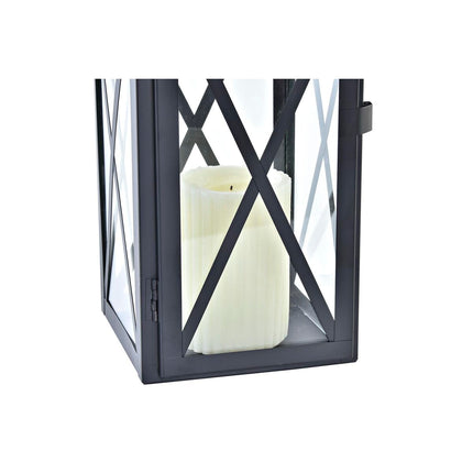 Laterne DKD Home Decor Kristall Schwarz Gold Metall (19 x 19 x 58 cm)