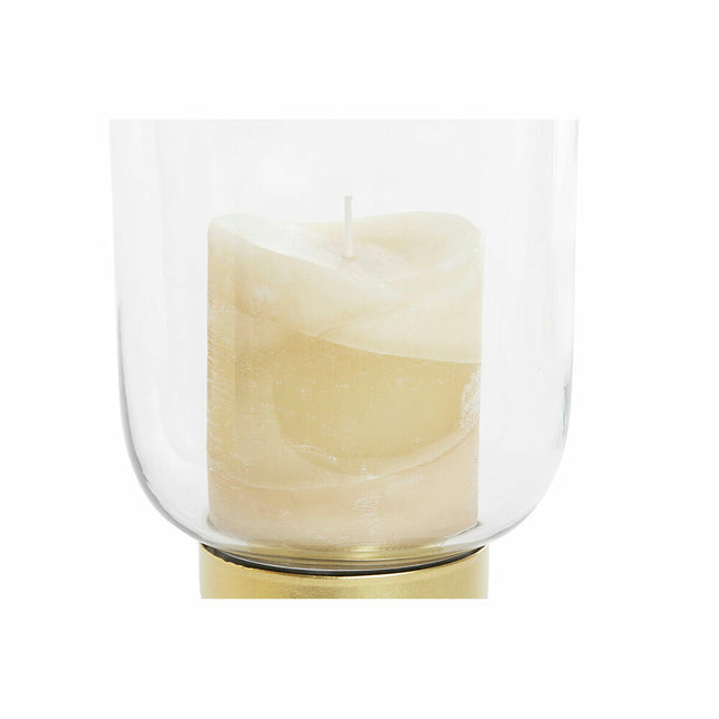 Kerzenschale DKD Home Decor Kristall Gold Metall 14 x 14 x 27 cm