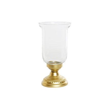 Kerzenschale DKD Home Decor Kristall Gold Metall 14 x 14 x 27 cm