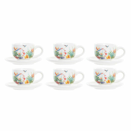 Satz von Kaffeetassen DKD Home Decor Bunt 180 ml Dolomite