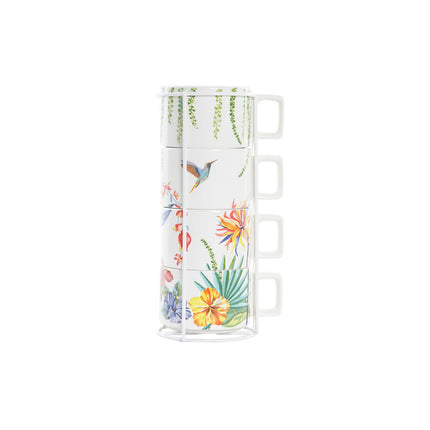 Satz von Kaffeetassen DKD Home Decor Bunt 260 ml 4 Stücke Dolomite
