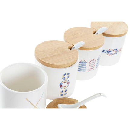 Zuckerdose DKD Home Decor Weiß Matrose Bunt 7,5 x 7,5 x 7,5 cm Dolomite