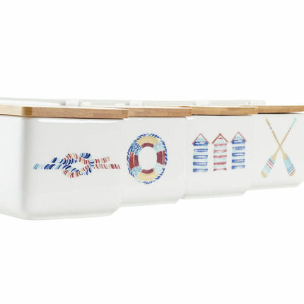 Salzstreuer mit Deckel DKD Home Decor Marineblau 12,5 x 12,5 x 11,5 cm Bunt Dolomite