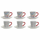 Satz von Kaffeetassen DKD Home Decor Metall Bunt Steingut 130 ml