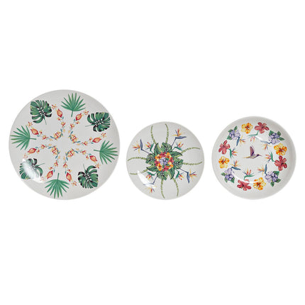 Geschirr-Set DKD Home Decor Tropical Porzellan (18 pcs)