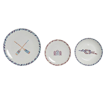 Geschirr-Set DKD Home Decor Marineblau Porzellan (18 pcs)