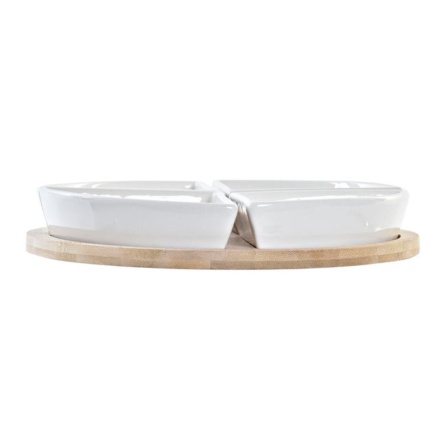 Satz für Appetithäppchen DKD Home Decor 21,5 x 21,5 x 1 cm natürlich Blau Steingut Mediterraner (5 pcs)