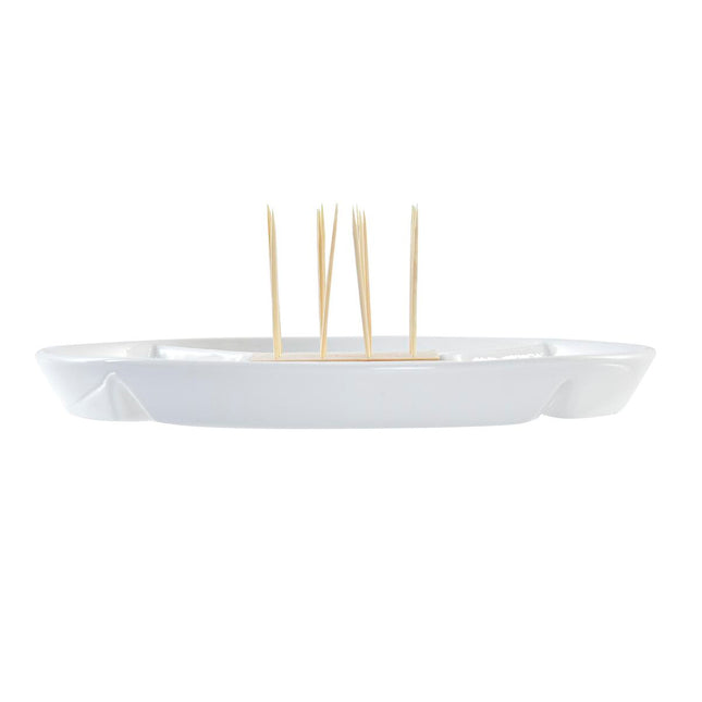 Tablett für Snacks DKD Home Decor 23,5 x 23,5 x 7 cm natürlich Blau Steingut Mediterraner